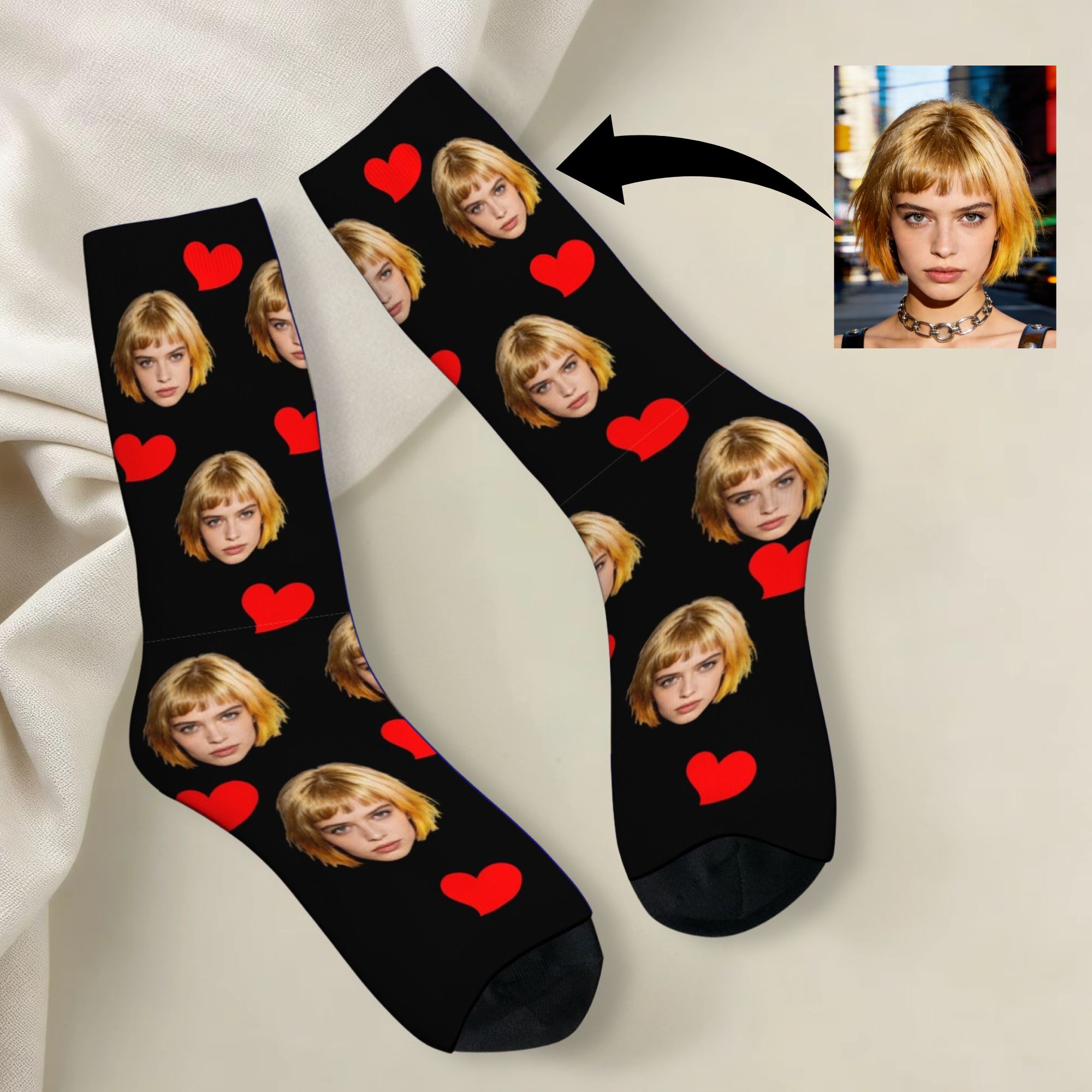 Dress Sock Men - Personalized Custom Avatar Facial Dress Socks