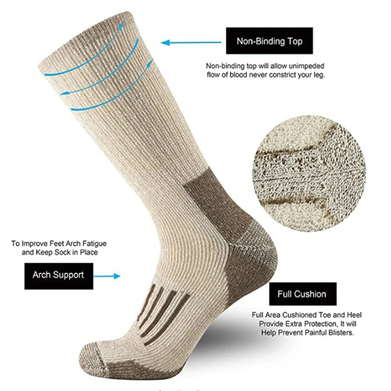 80% Wool Socks Warm Thicken Hi - Wool Hiking Sock review and price
