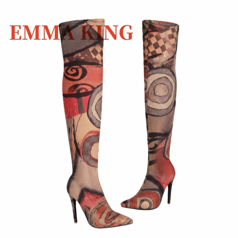 Women's Art Print Thigh High B - No Show Sock Women review and price
